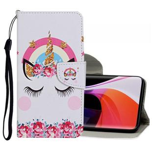 For Xiaomi Mi 10 5G Colored Drawing Pattern Horizontal Flip Leather Case with Holder & Card Slots & Wallet(Crown Unicorn)