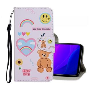 For Xiaomi Mi 10 Lite 5G Colored Drawing Pattern Horizontal Flip Leather Case with Holder & Card Slots & Wallet(Smiling Face Bear)