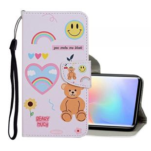 For Xiaomi Mi Note 10 Lite Colored Drawing Pattern Horizontal Flip Leather Case with Holder & Card Slots & Wallet(Smiling Face Bear)