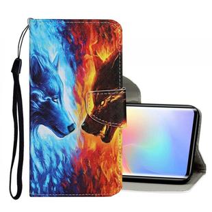 For Xiaomi Mi Note 10 Lite Colored Drawing Pattern Horizontal Flip Leather Case with Holder & Card Slots & Wallet(Flame Wolf)