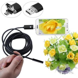 AN99 2 in 1 IP67 Waterproof Micro USB + USB HD Endoscope Snake Tube Inspection Camera for Parts of OTG Function Android Mobile Phone, with 6 LEDs, Lens Diameter:7mm(Length: 2m)