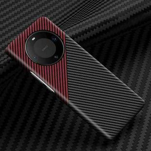 For Huawei Mate 60 Pro Carbon Fiber Shockproof Phone Case(Black Red)