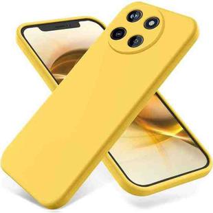 For Realme 11 4G Pure Color Liquid Silicone Shockproof Phone Case(Yellow)