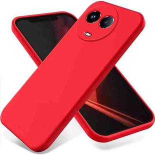 For Realme 11X 5G / 11 5G Indian Pure Color Liquid Silicone Shockproof Phone Case(Red)