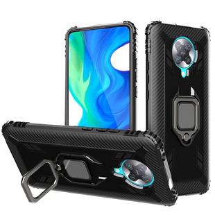 For Xiaomi Redmi K30 Pro / Poco F2 Pro 5G Carbon Fiber Protective Case with 360 Degree Rotating Ring Holder(Black)