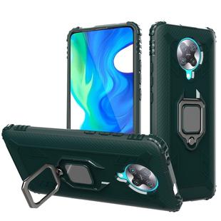 For Xiaomi Redmi K30 Pro / Poco F2 Pro 5G Carbon Fiber Protective Case with 360 Degree Rotating Ring Holder(Green)