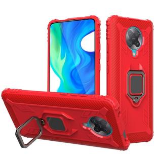 For Xiaomi Redmi K30 Pro / Poco F2 Pro 5G Carbon Fiber Protective Case with 360 Degree Rotating Ring Holder(Red)