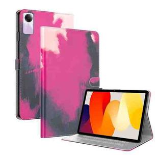For Xiaomi Redmi Pad SE 11 inch Watercolor Pattern Flip Leather Tablet Case(Berry Color)
