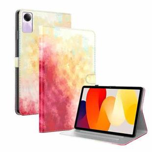 For Xiaomi Redmi Pad SE 11 inch Watercolor Pattern Flip Leather Tablet Case(Spring Cherry)
