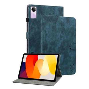 For Xiaomi Redmi Pad SE 11 inch Tiger Pattern Flip Leather Tablet Case(Dark Blue)