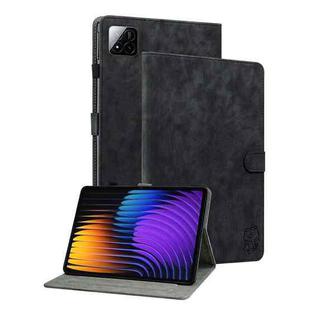 For Xiaomi Pad 7 / Pad 7 Pro Tiger Pattern Flip Leather Tablet Case(Black)