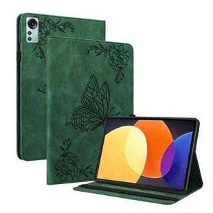 For Xiaomi Pad 5 Pro 12.4 Butterfly Flower Embossed Leather Tablet Case(Green)
