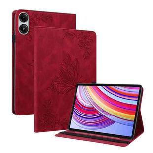 For Xiaomi Redmi Pad Pro 12.1 Butterfly Flower Embossed Leather Tablet Case(Red)
