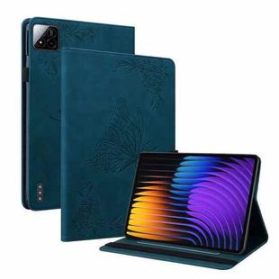 For Xiaomi Pad 7 / Pad 7 Pro Butterfly Flower Embossed Leather Tablet Case(Blue)