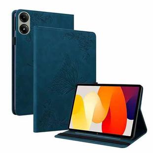 For Redmi Pad 2 / Redmi Pad SE 11 2025 Butterfly Flower Embossed Leather Tablet Case(Blue)