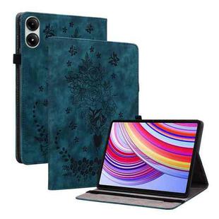 For Xiaomi Redmi Pad Pro 12.1 Butterfly Rose Embossed Leather Tablet Case(Dark Blue)