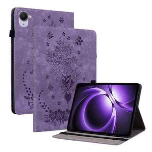 For Xiaomi Redmi K Pad 8.8 inch Butterfly Rose Embossed Leather Tablet Case(Purple)