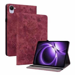 For Xiaomi Redmi K Pad 8.8 inch Butterfly Rose Embossed Leather Tablet Case(Red)
