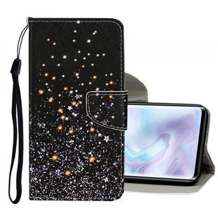 For Xiaomi Mi Note 10 Pro Colored Drawing Pattern Horizontal Flip Leather Case with Holder & Card Slots & Wallet(Black Star)