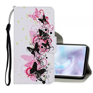 For Xiaomi Mi Note 10 Pro Colored Drawing Pattern Horizontal Flip Leather Case with Holder & Card Slots & Wallet(Four Butterfly)
