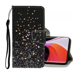 For Xiaomi Mi 10 5G Colored Drawing Pattern Horizontal Flip Leather Case with Holder & Card Slots & Wallet(Black Star)