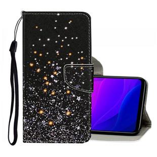 For Xiaomi Mi 10 Lite 5G Colored Drawing Pattern Horizontal Flip Leather Case with Holder & Card Slots & Wallet(Black Star)