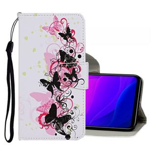 For Xiaomi Mi 10 Lite 5G Colored Drawing Pattern Horizontal Flip Leather Case with Holder & Card Slots & Wallet(Four Butterfly)