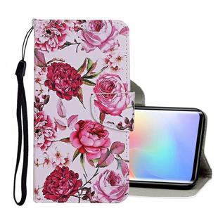 For Xiaomi Mi Note 10 Lite Colored Drawing Pattern Horizontal Flip Leather Case with Holder & Card Slots & Wallet(Peony)