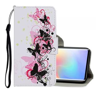 For Xiaomi Mi Note 10 Lite Colored Drawing Pattern Horizontal Flip Leather Case with Holder & Card Slots & Wallet(Four Butterfly)