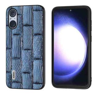 For Sony Xperia 5 V ABEEL Genuine Leather Mahjong Texture Series Phone Case(Blue)