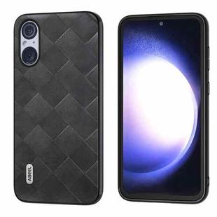 For Sony Xperia 5 V ABEEL Weave Plaid PU Phone Case(Black)