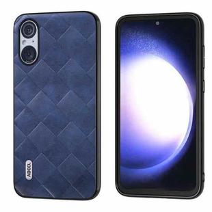 For Sony Xperia 5 V ABEEL Weave Plaid PU Phone Case(Blue)