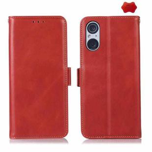 For Sony Xperia 5 V Crazy Horse Top Layer Cowhide Leather Phone Case(Red)