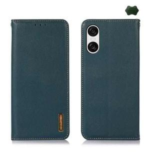 For Sony Xperia 10 VI KHAZNEH Nappa Top Layer Cowhide Leather Phone Case(Green)