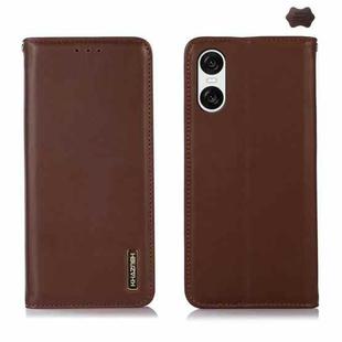 For Sony Xperia 10 VI KHAZNEH Nappa Top Layer Cowhide Leather Phone Case(Brown)