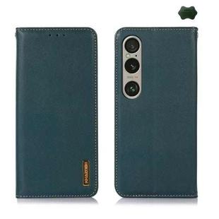 For Sony Xperia 1 VI KHAZNEH Nappa Top Layer Cowhide Leather Phone Case(Green)