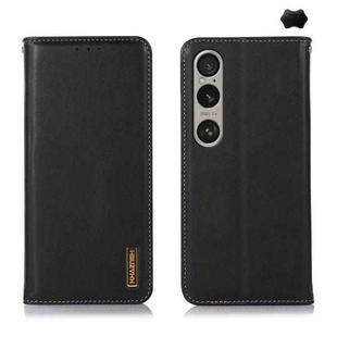 For Sony Xperia 1 VI KHAZNEH Nappa Top Layer Cowhide Leather Phone Case(Black)