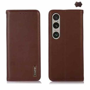 For Sony Xperia 1 VI KHAZNEH Nappa Top Layer Cowhide Leather Phone Case(Brown)