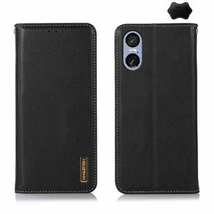 For Sony Xperia 5 VI KHAZNEH Nappa Top Layer Cowhide Leather Phone Case(Black)