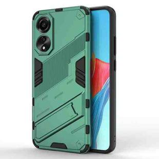 For OPPO A78 4G Punk Armor 2 in 1 PC + TPU Phone Case with Holder(Green)