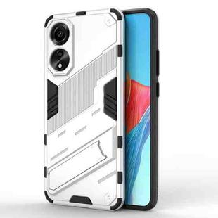 For OPPO A78 4G Punk Armor 2 in 1 PC + TPU Phone Case with Holder(White)