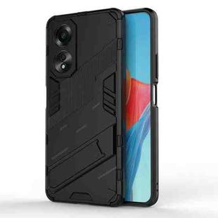 For OPPO A58 4G Global Punk Armor 2 in 1 PC + TPU Phone Case with Holder(Black)