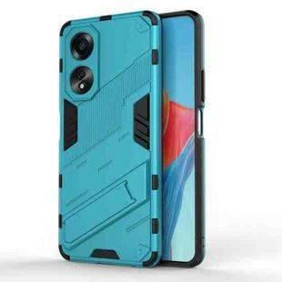 For OPPO A58 4G Global Punk Armor 2 in 1 PC + TPU Phone Case with Holder(Blue)