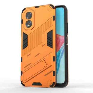 For OPPO A38 4G Global Punk Armor 2 in 1 PC + TPU Phone Case with Holder(Orange)