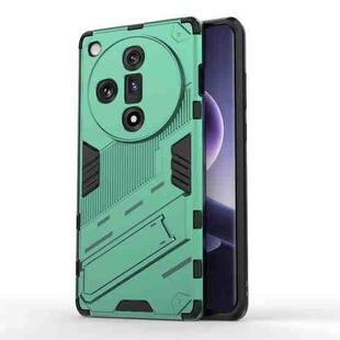 For OPPO Find X7 5G Punk Armor 2 in 1 PC + TPU Phone Case with Holder(Green)