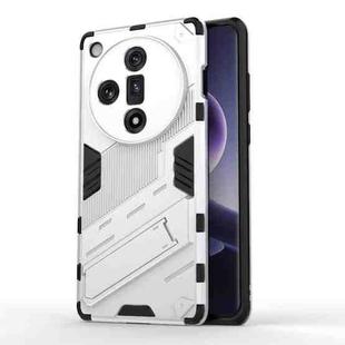 For OPPO Find X7 5G Punk Armor 2 in 1 PC + TPU Phone Case with Holder(White)