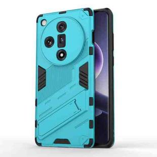 For OPPO Find X7 5G Punk Armor 2 in 1 PC + TPU Phone Case with Holder(Blue)