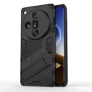 For OPPO Find X7 Ultra 5G Punk Armor 2 in 1 PC + TPU Phone Case with Holder(Black)