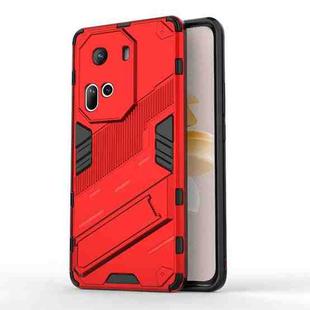 For OPPO Reno11 5G Global Punk Armor 2 in 1 PC + TPU Phone Case with Holder(Red)