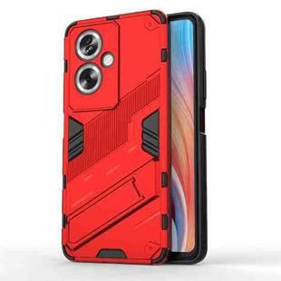 For OPPO A79 5G Global Punk Armor 2 in 1 PC + TPU Phone Case with Holder(Red)